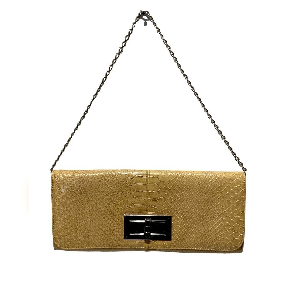 Vintage Lulu Townsend 🐊 Stamped Clutch With Chain Strap